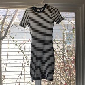 Striped body con dress